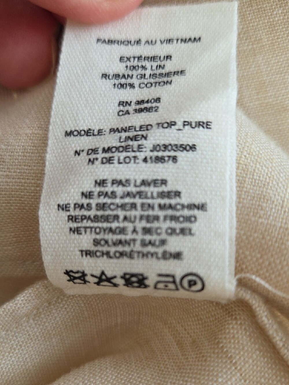 Theory Cream Sleeveless Linen Tunic Top - Picture 6 of 7